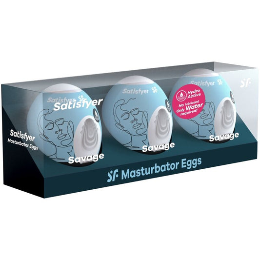 SATISFYER - 3 HUEVOS MASTURBADORES SAVAGE SATISFYER EGGS
