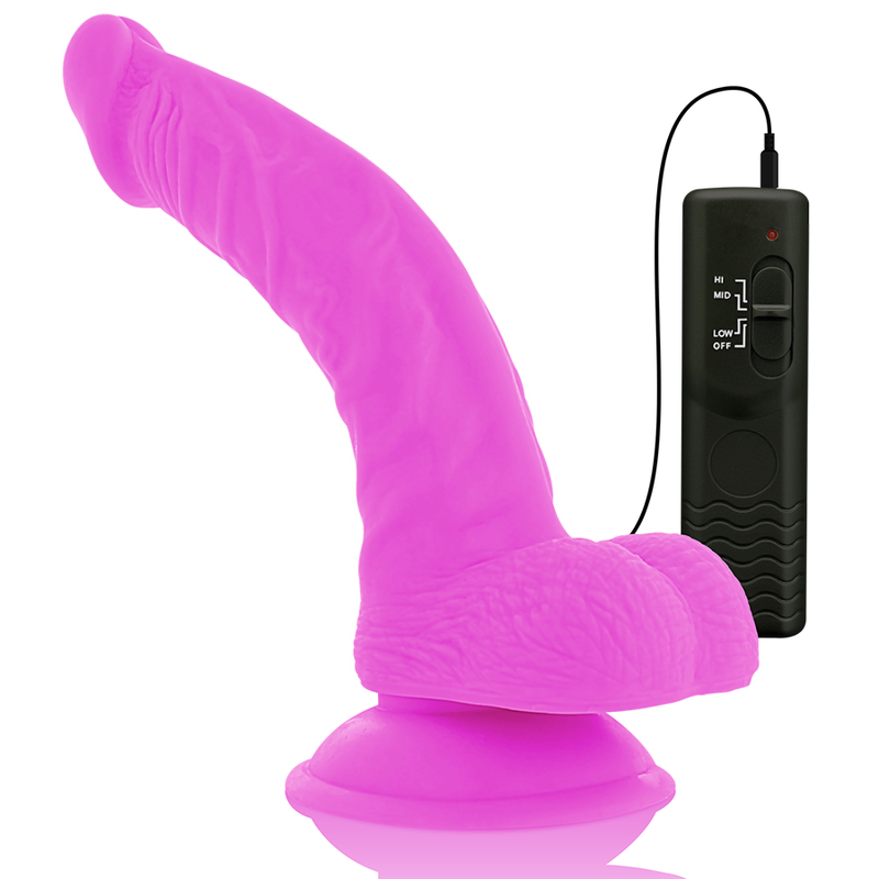 DIVERSIA - DILDO REALÍSTICO FLEXIBLE CON VIBRACIÓN LILA 21.5 CM -O- 4.5 CM DIVERSIA