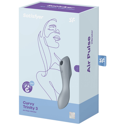 SATISFYER - CURVY TRINITY 3 ESTIMULADOR Y VIBRADOR GRIS SATISFYER AIR PULSE