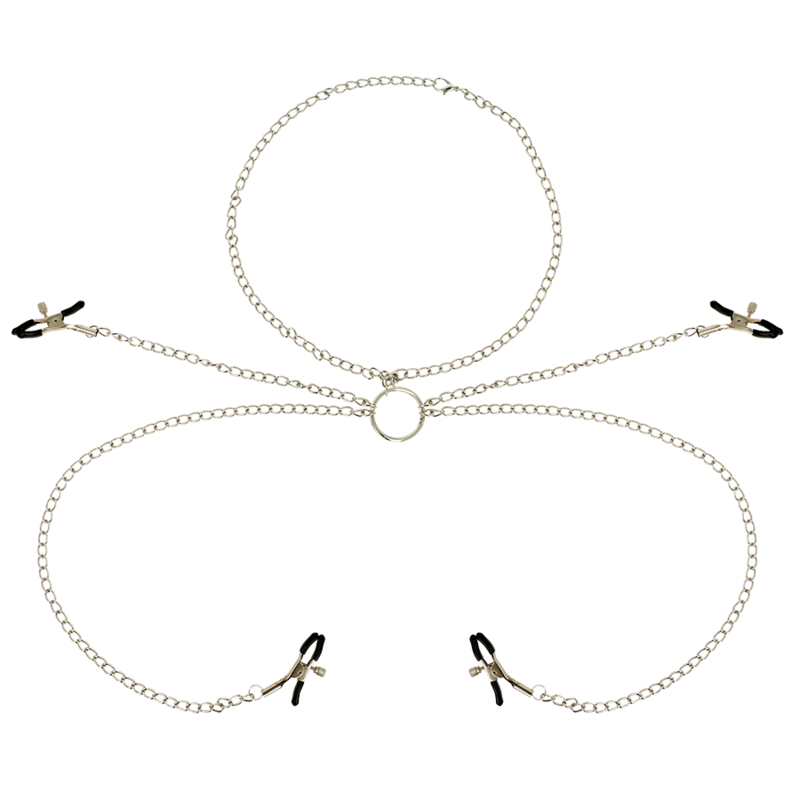 OHMAMA FETISH - 4 PINZAS PEZONES CON COLLAR DE CADENAS OHMAMA FETISH