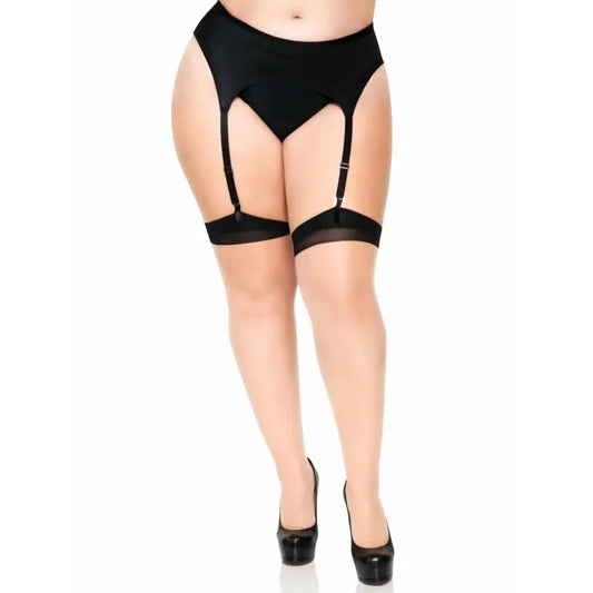 LEG AVENUE - MEDIAS NUDE CON TACON CUBANO Y COSTURA TRASERA PLUS LEG AVENUE HOSIERY