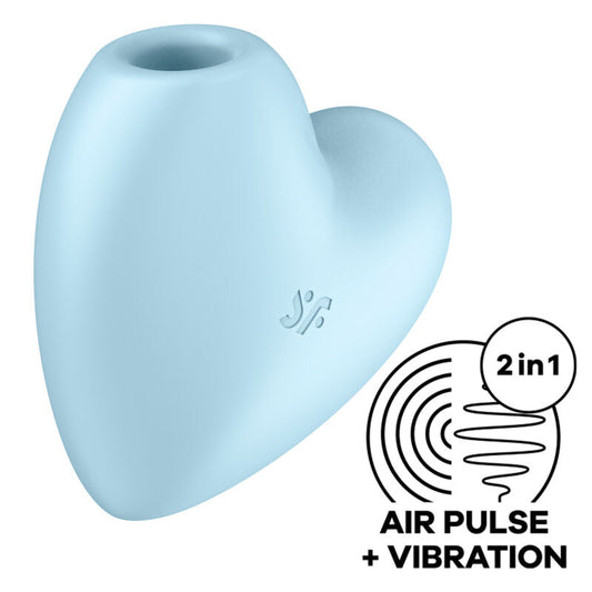 SATISFYER - CUTIE HEART ESTIMULADOR Y VIBRADOR AZUL SATISFYER AIR PULSE