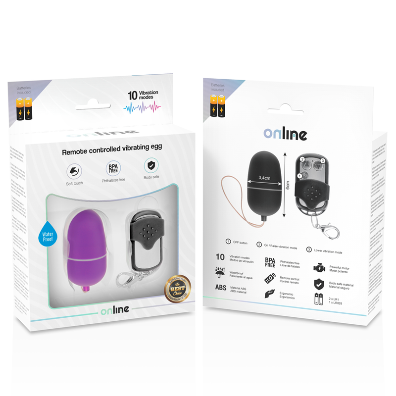 ONLINE - HUEVO VIBRADOR CONTROL REMOTO M LILA ONLINE