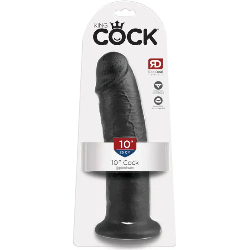 KING COCK - 10 PENE NEGRO 25 CM KING COCK