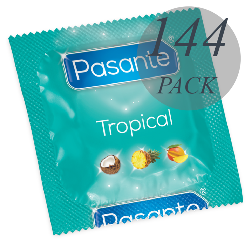 PASANTE - PRESERVATIVOS SABORES TROPICAL BOLSA 144 UNIDADES PASANTE
