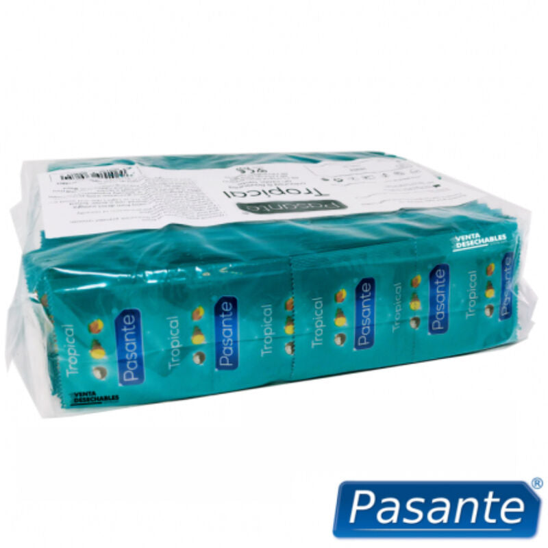 PASANTE - PRESERVATIVOS SABORES TROPICAL BOLSA 144 UNIDADES PASANTE