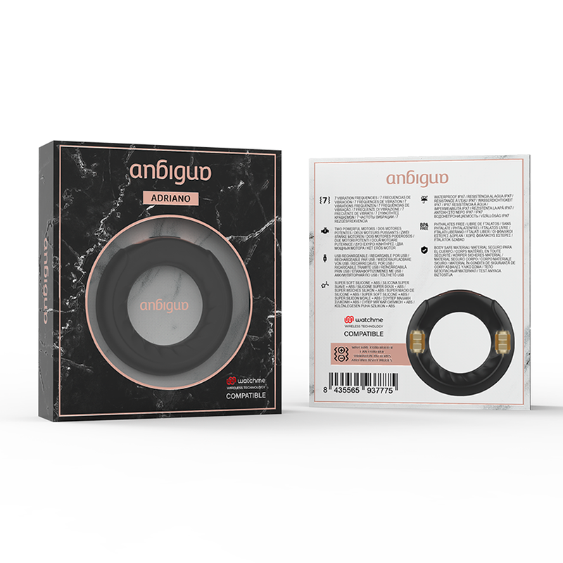 ANBIGUO - ADRIANO ANILLO VIBRADOR COMPATIBLE CON WATCHME WIRELESS TECHNOLOGY ANBIGUO
