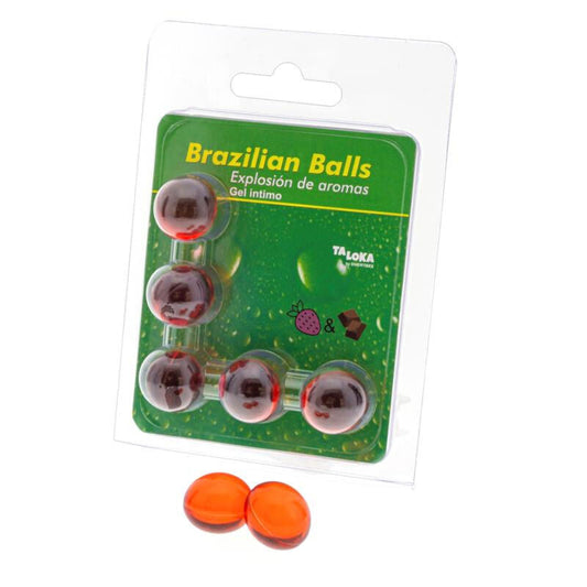 TALOKA - BRAZILIAN BALLS GEL ÍNTIMO FRESA & CHOCOLATE 5 BOLAS TALOKA