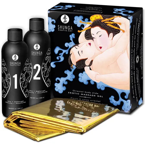 SHUNGA - GEL DE MASAJE EROTICO CUERPO A CUERPO ORIENTAL FRUTAS EXOTICAS SHUNGA KITS