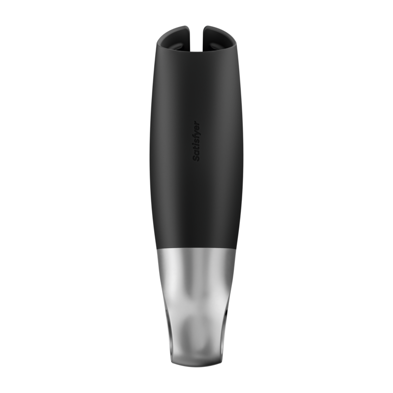 SATISFYER - POWER MASTURBATOR NEGRO Y PLATA SATISFYER MEN
