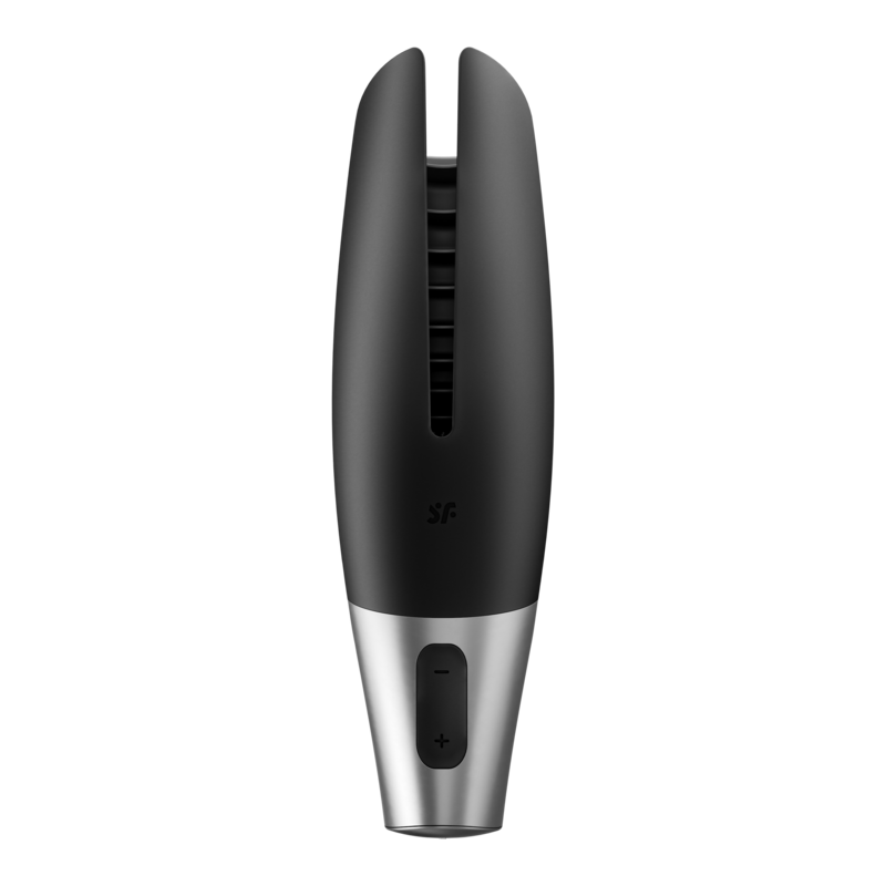 SATISFYER - POWER MASTURBATOR NEGRO Y PLATA SATISFYER MEN