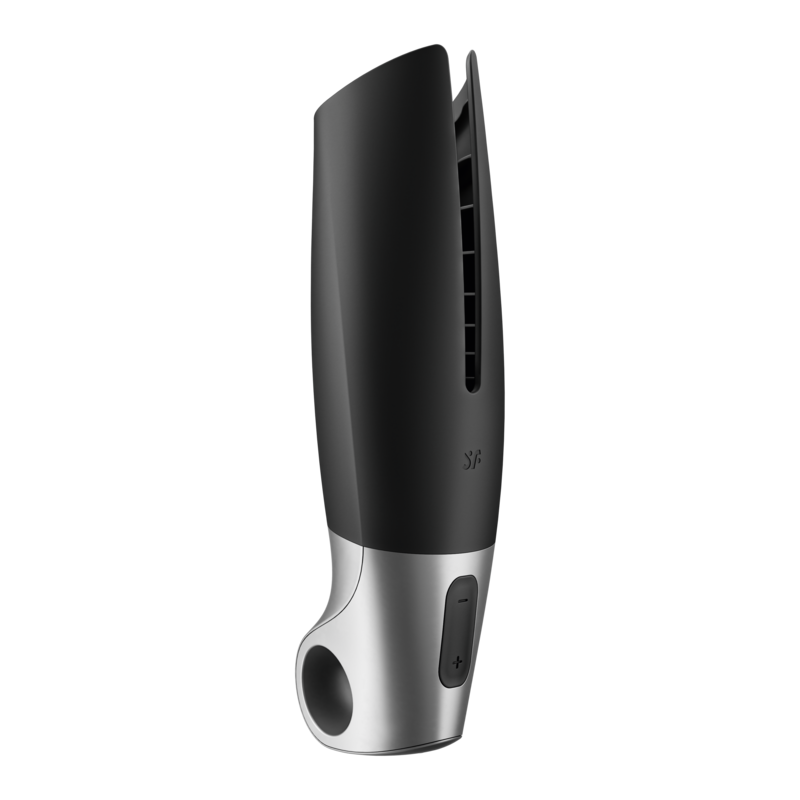 SATISFYER - POWER MASTURBATOR NEGRO Y PLATA SATISFYER MEN