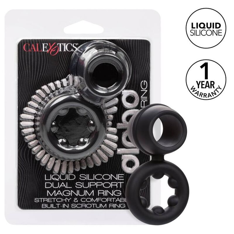 CALEXOTICS - ALPHA DUAL MAGNUM RING NEGRO CALEXOTICS