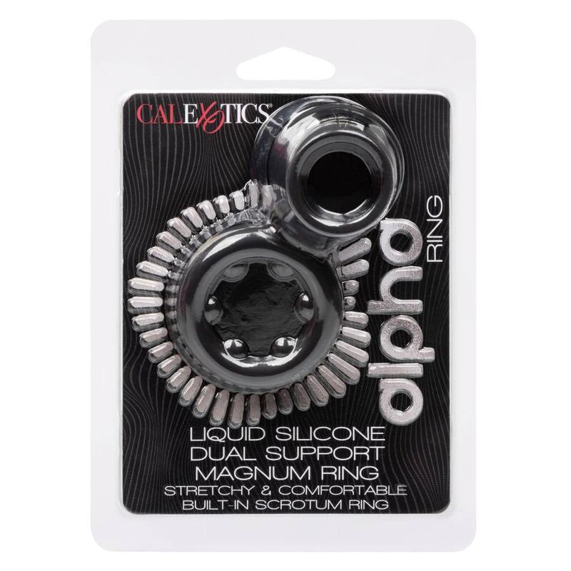 CALEXOTICS - ALPHA DUAL MAGNUM RING NEGRO CALEXOTICS