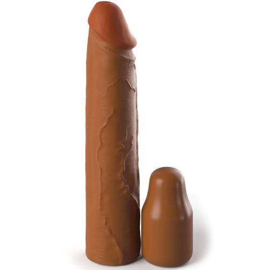 FANTASY X- TENSIONS - PIPEDREAMS SLEEVE 20,32 CM + 5,00 CM INCH PLUG CARAMEL FANTASY X-TENSIONS