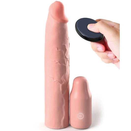 FANTASY X- TENSIONS - PIPEDREAMS SLEEVE 22,86 CM + 7,62 CM PLUG REMOTE SKIN FANTASY X-TENSIONS