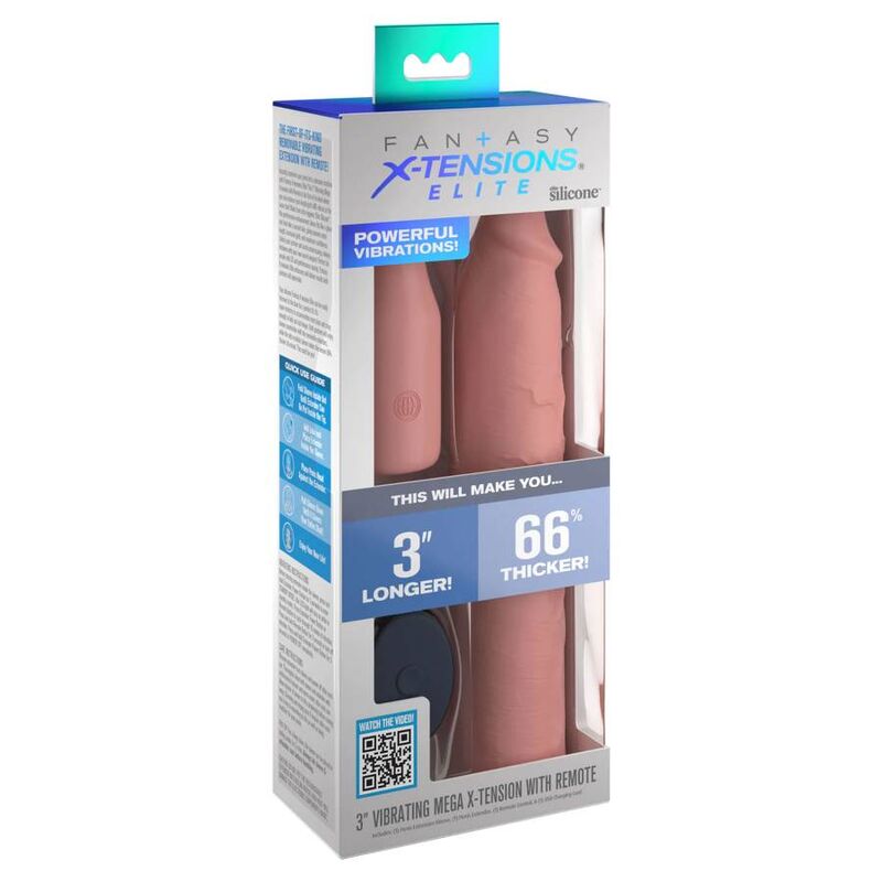 FANTASY X- TENSIONS - PIPEDREAMS SLEEVE 22,86 CM + 7,62 CM PLUG REMOTE SKIN FANTASY X-TENSIONS