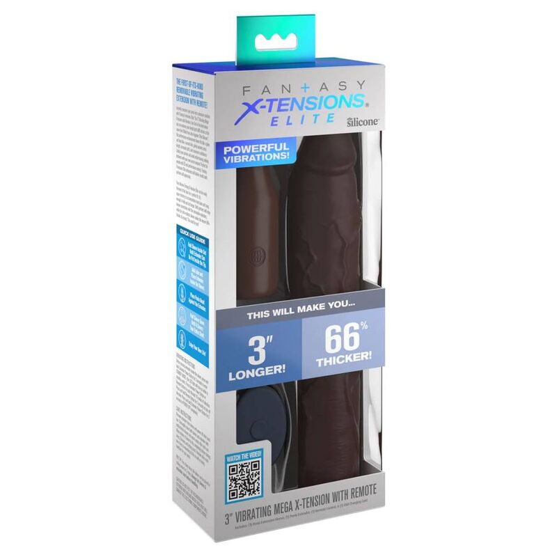 FANTASY X- TENSIONS - PIPEDREAMS SLEEVE 22,86 CM + 7,62 CM PLUG REMOTE BROWN FANTASY X-TENSIONS