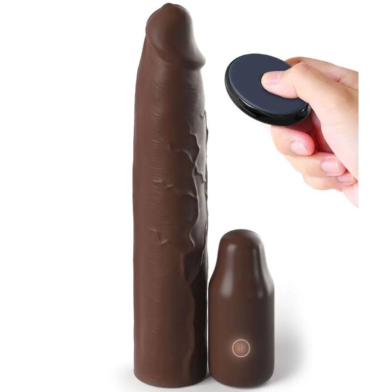 FANTASY X- TENSIONS - PIPEDREAMS SLEEVE 22,86 CM + 7,62 CM PLUG REMOTE BROWN FANTASY X-TENSIONS