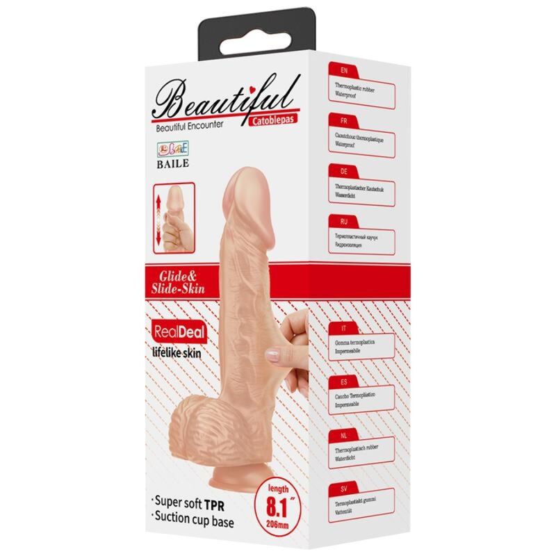 BAILE - BEAUTIFUL ENCOUNTER CATOBLEPAS DILDO REALISTICO FLEXIBLE 20.6 CM NATURAL BAILE DILDOS