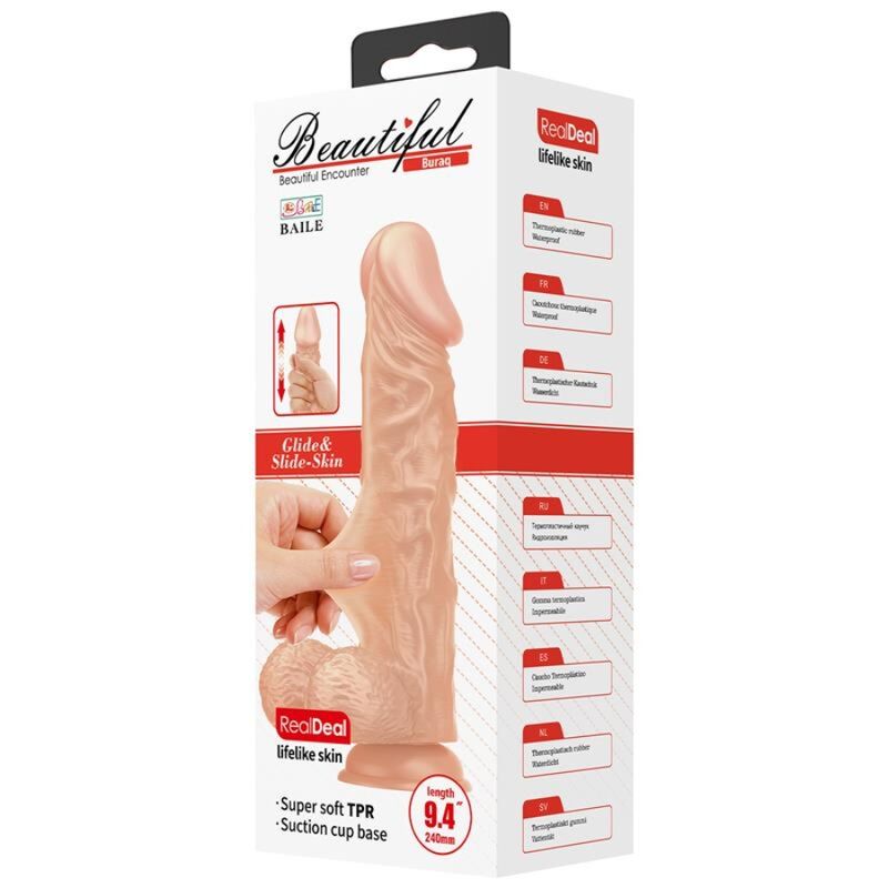 BAILE - BEAUTIFUL ENCOUNTER BURAQ DILDO REALISTICO FLEXIBLE 24 CM NATURAL BAILE DILDOS