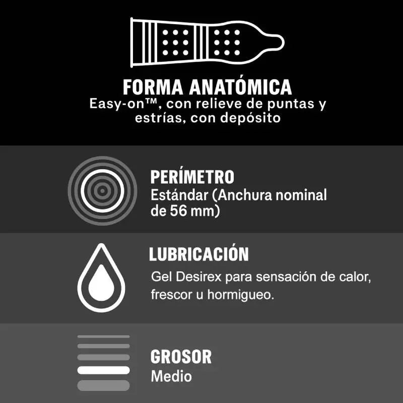 DUREX - INTENSE ORGASMIC 12 UNIDADES DUREX CONDOMS
