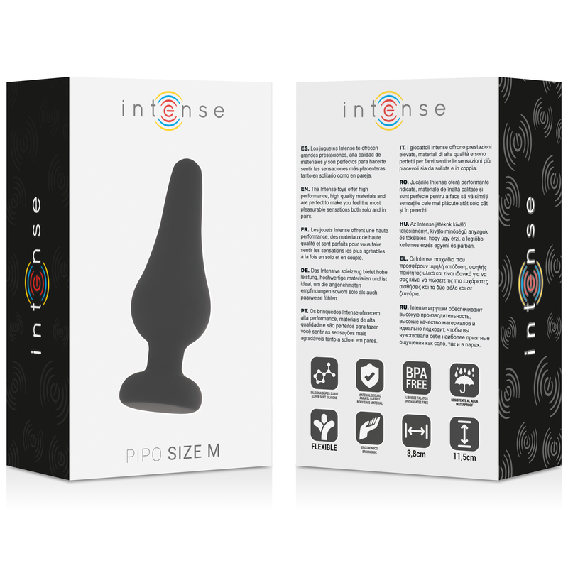 INTENSE - ANAL PLUG PIPO M SILICONE NEGRO 11 CM INTENSE ANAL TOYS