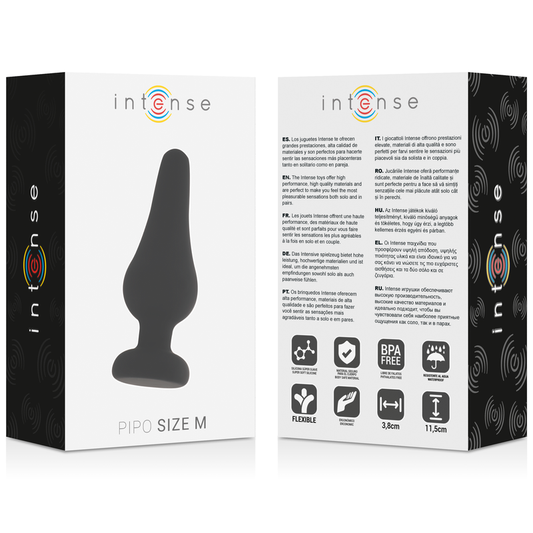 INTENSE - ANAL PLUG PIPO M SILICONE NEGRO 11 CM INTENSE ANAL TOYS