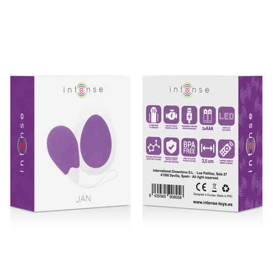 INTENSE - JAN HUEVO VIBRADOR CONTROL REMOTO LILA INTENSE COUPLES TOYS