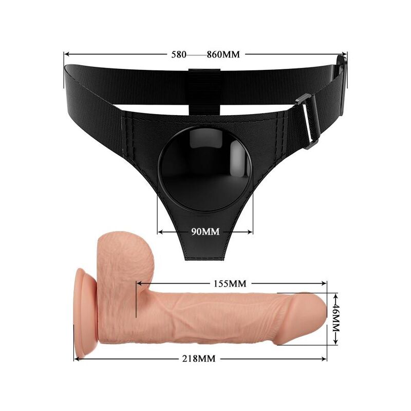 PRETTY LOVE - HARNESS BRIEFS ARNÉS UNIVERSAL CON DILDO JERRY 21.8 CM NATURAL PRETTY LOVE