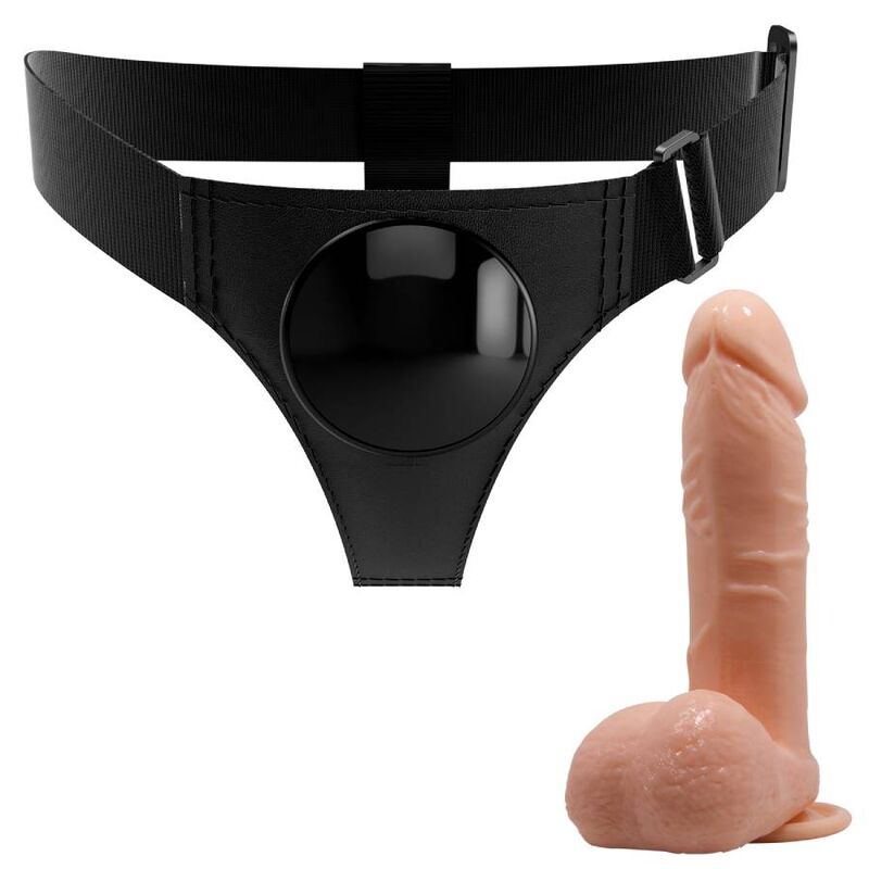 PRETTY LOVE - HARNESS BRIEFS ARNÉS UNIVERSAL CON DILDO TOM 20 CM NATURAL PRETTY LOVE
