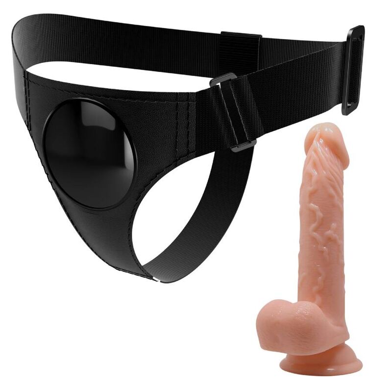 PRETTY LOVE - HARNESS BRIEFS ARNÉS UNIVERSAL CON DILDO KEVIN 19 CM NATURAL PRETTY LOVE