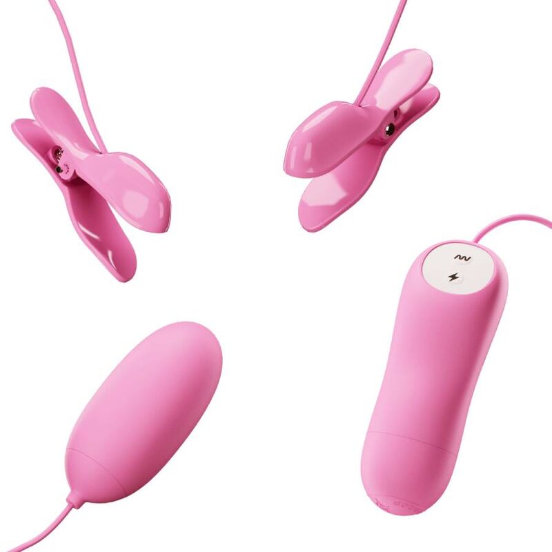 PRETTY LOVE - PINZAS CON VIBRACIÓN Y ELETROSHOCK ROSA PRETTY LOVE
