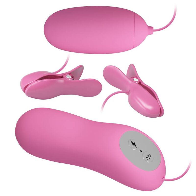 PRETTY LOVE - PINZAS CON VIBRACIÓN Y ELETROSHOCK ROSA PRETTY LOVE
