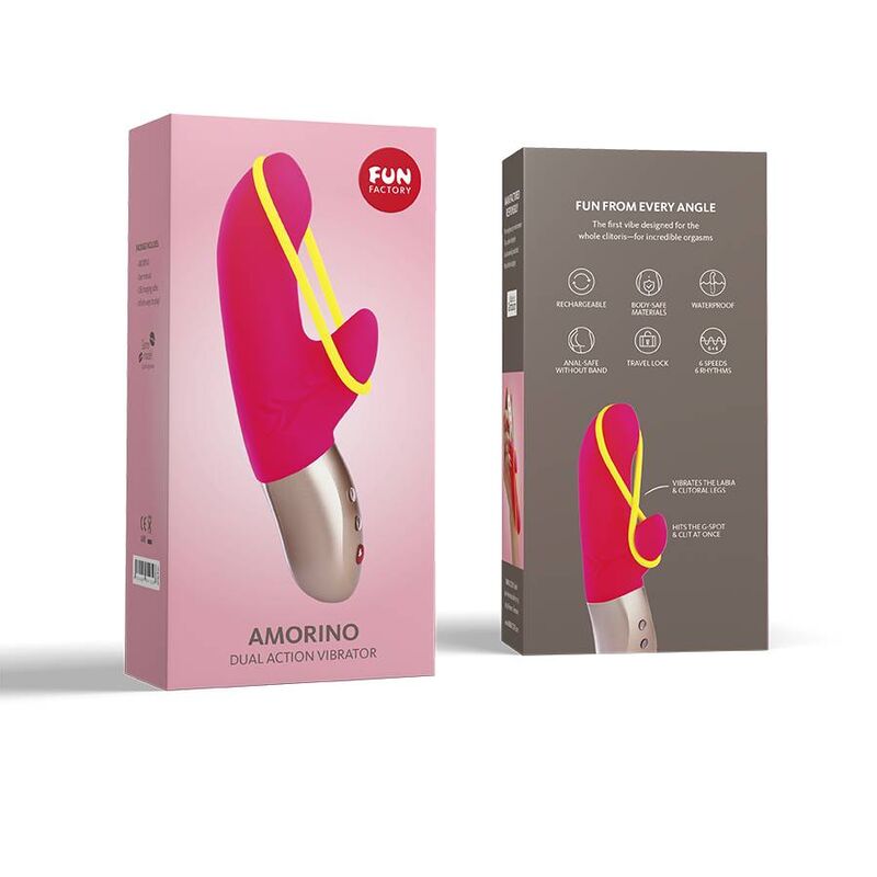 FUN FACTORY - AMORINO MINI VIBRADOR ROSA & AMARILLO NEON FUN FACTORY