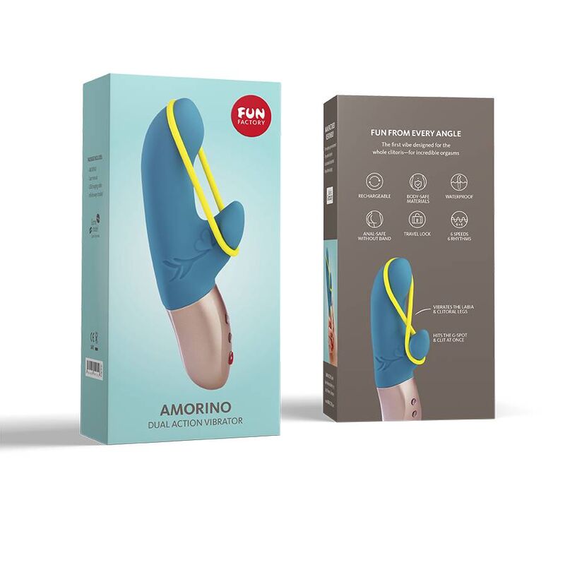 FUN FACTORY - AMORINO MINI VIBRADOR PETROL & AMARILLO NEON FUN FACTORY