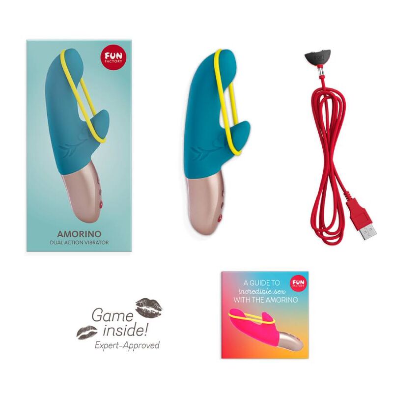 FUN FACTORY - AMORINO MINI VIBRADOR PETROL & AMARILLO NEON FUN FACTORY