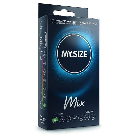 MY SIZE - MIX PRESERVATIVOS 47 MM 10 UNIDADES MY SIZE MIX