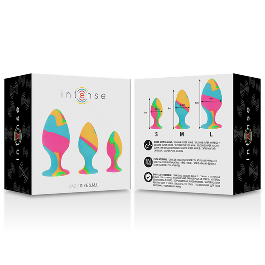 INTENSE - SET PLUG SILICONA MULTICOLOR INTENSE ANAL TOYS