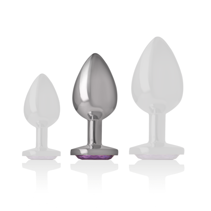 INTENSE - PLUG ANAL METAL ALUMINIO CON CRISTAL VIOLETA TALLA M INTENSE ANAL TOYS