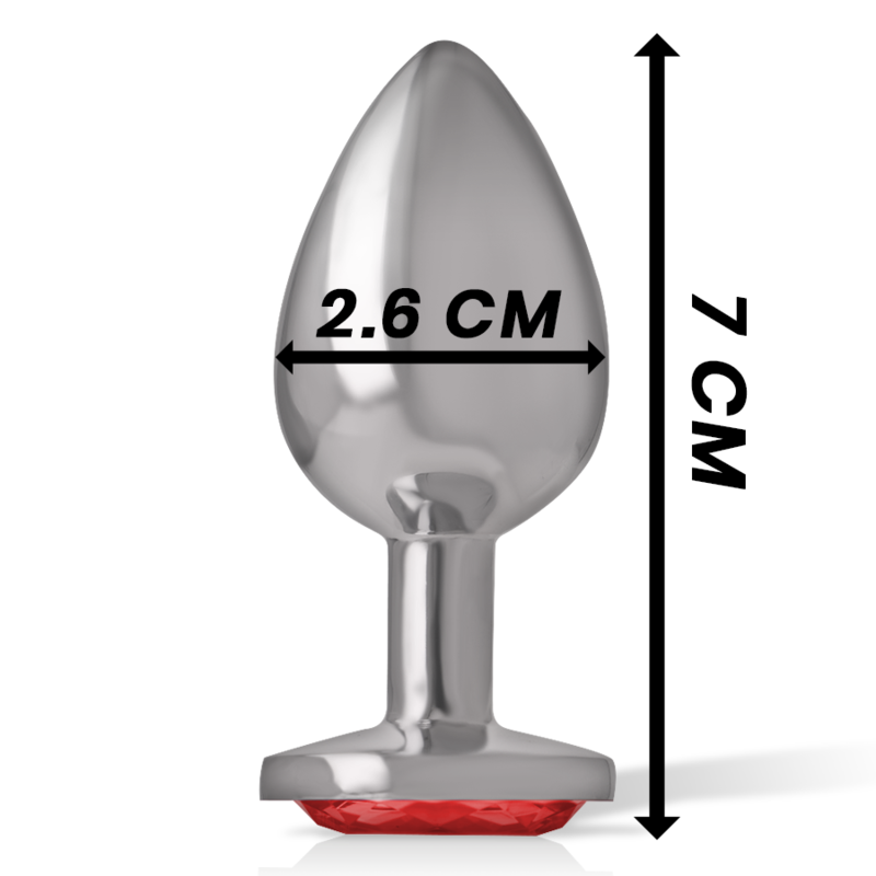 INTENSE - PLUG ANAL METAL ALUMINIO CON CRISTAL ROJO TALLA S INTENSE ANAL TOYS
