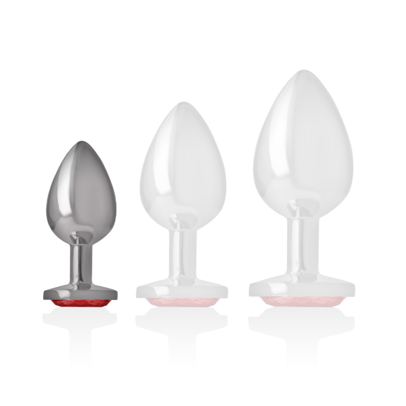 INTENSE - PLUG ANAL METAL ALUMINIO CON CRISTAL ROJO TALLA S INTENSE ANAL TOYS