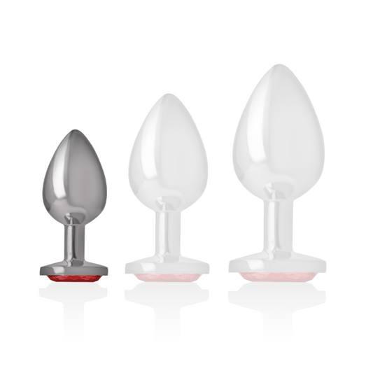 INTENSE - PLUG ANAL METAL ALUMINIO CON CRISTAL ROJO TALLA S INTENSE ANAL TOYS