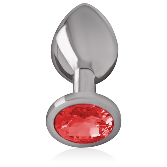INTENSE - PLUG ANAL METAL ALUMINIO CON CRISTAL ROJO TALLA L INTENSE ANAL TOYS
