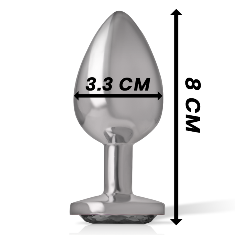 INTENSE - PLUG ANAL METAL ALUMINIO CON CRISTAL NEGRO TALLA M INTENSE ANAL TOYS