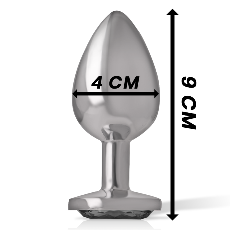 INTENSE - PLUG ANAL METAL ALUMINIO CON CRISTAL NEGRO TALLA L INTENSE ANAL TOYS