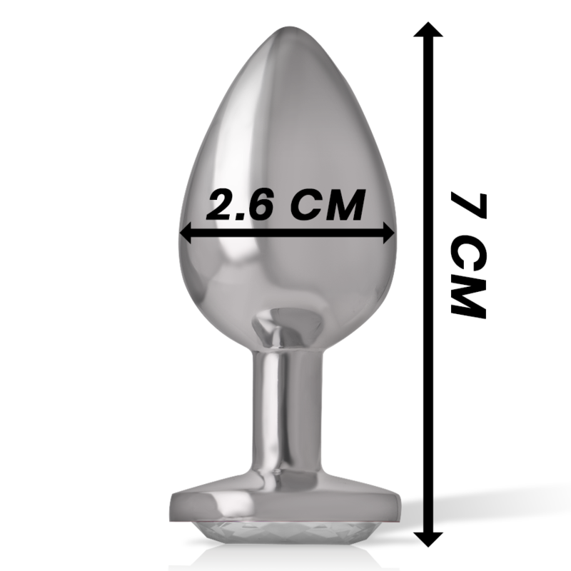 INTENSE - PLUG ANAL METAL ALUMINIO CON CRISTAL PLATA TALLA S INTENSE ANAL TOYS
