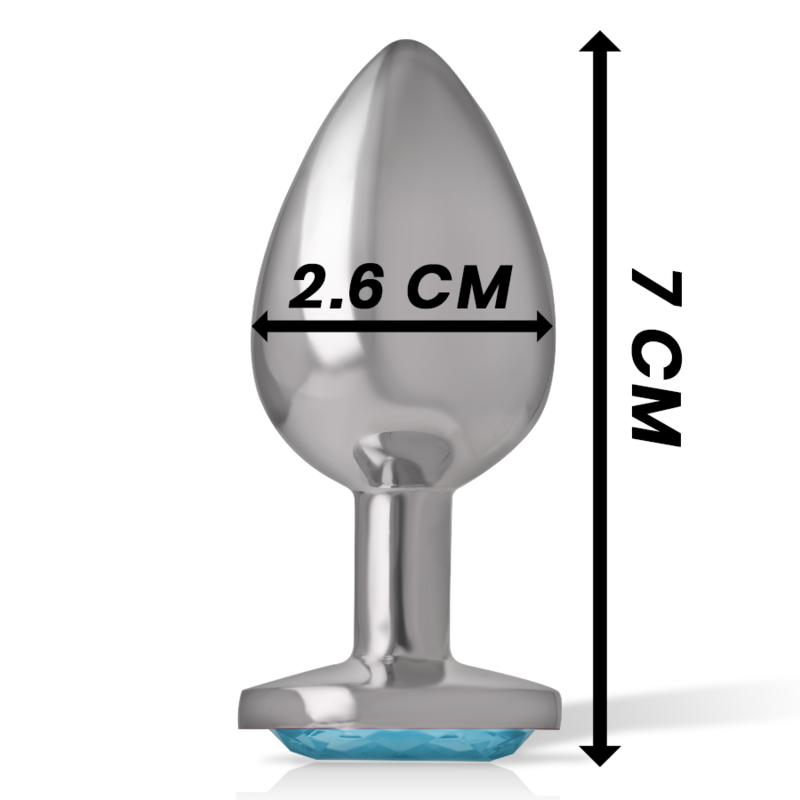 INTENSE - PLUG ANAL METAL ALUMINIO CON CRISTAL AZUL TALLA S INTENSE ANAL TOYS
