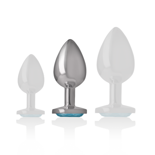 INTENSE - PLUG ANAL METAL ALUMINIO CON CRISTAL AZUL TALLA M INTENSE ANAL TOYS