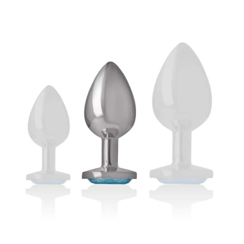 INTENSE - PLUG ANAL METAL ALUMINIO CON CRISTAL AZUL TALLA M INTENSE ANAL TOYS